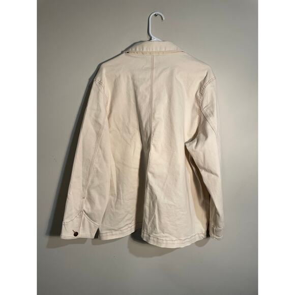 Well Worn Cream Denim Oversized Chore Jacket Size XL - Picture 6 of 11